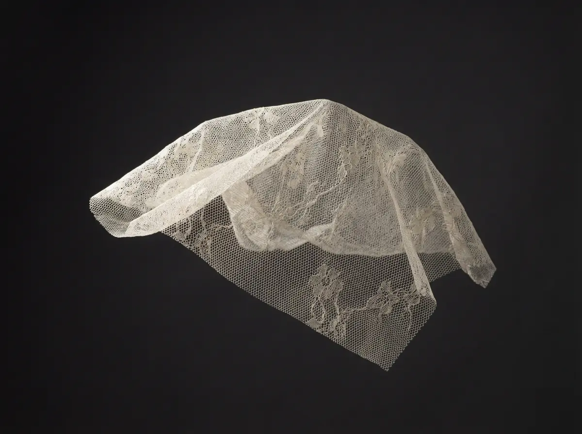 Ultra-fine Swiss lace material close-up