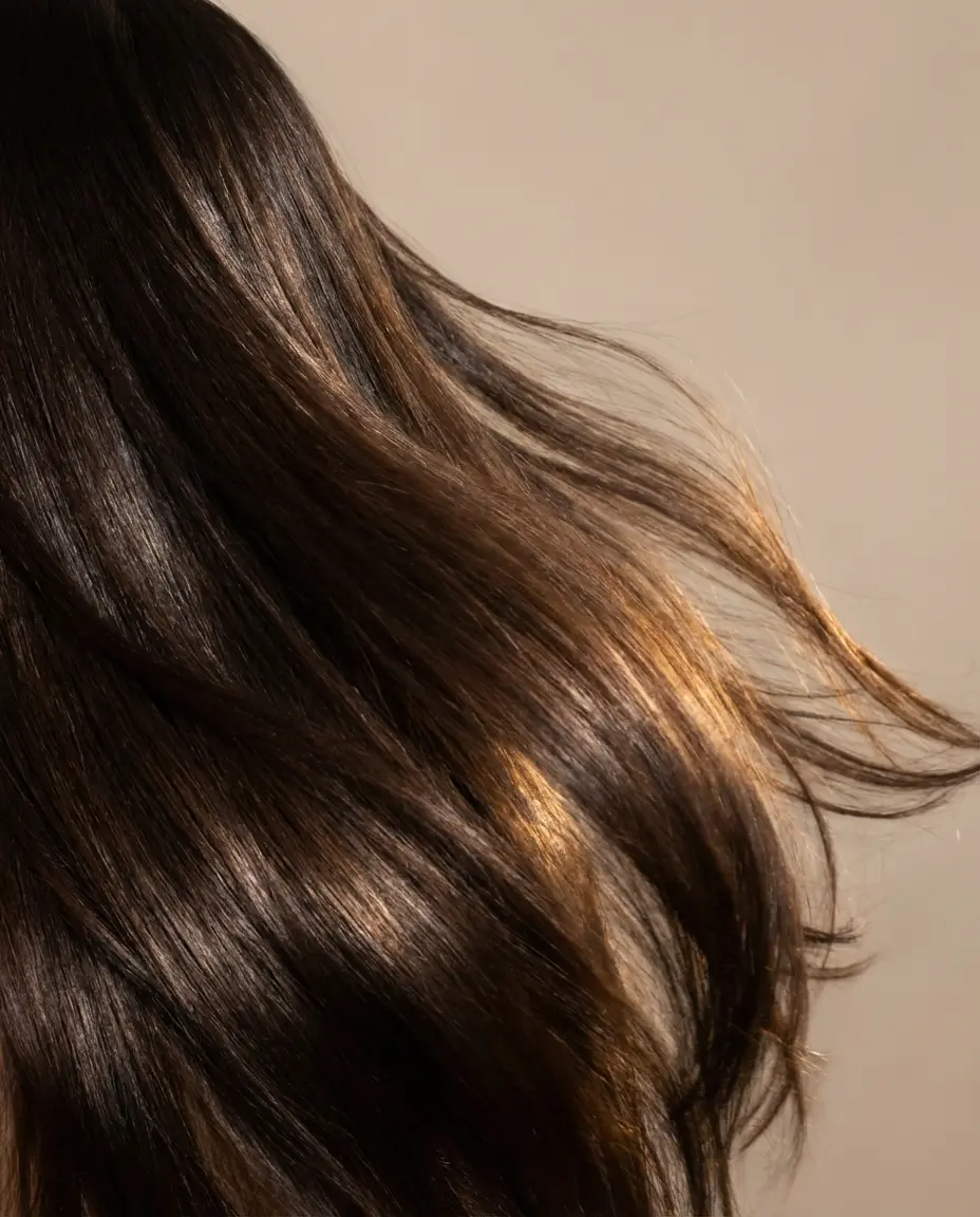 Virgin European hair showing natural shine and movement