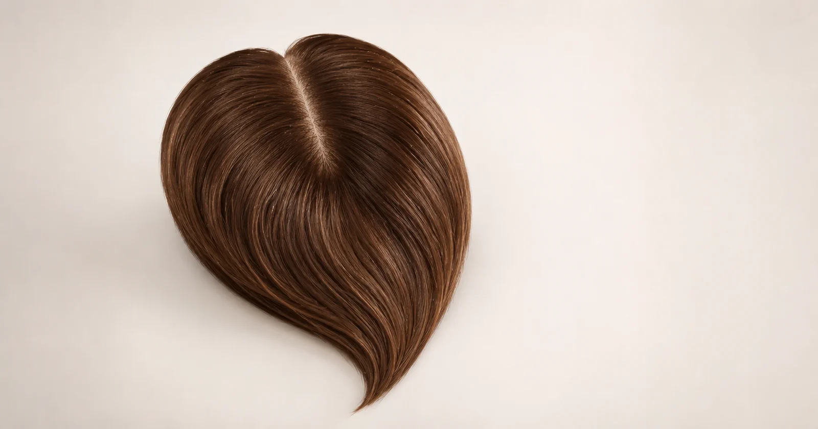 Wholesale buyer examining hair topper base construction at LEV Wigs factory