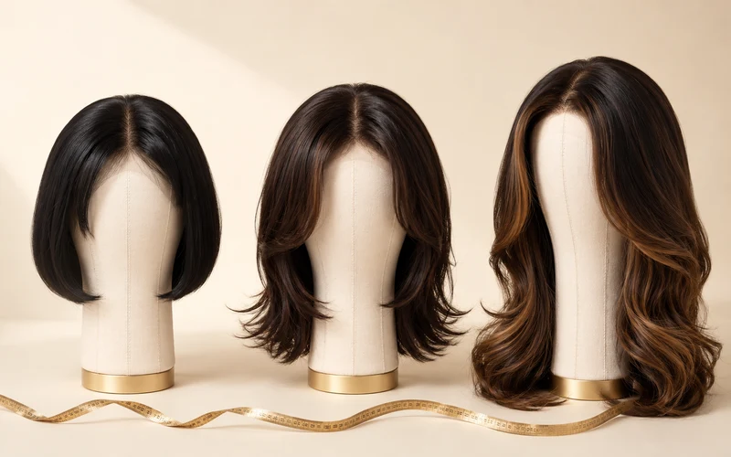 Kosher wig factory production line showing silk top assembly and quality inspection process in Qingdao