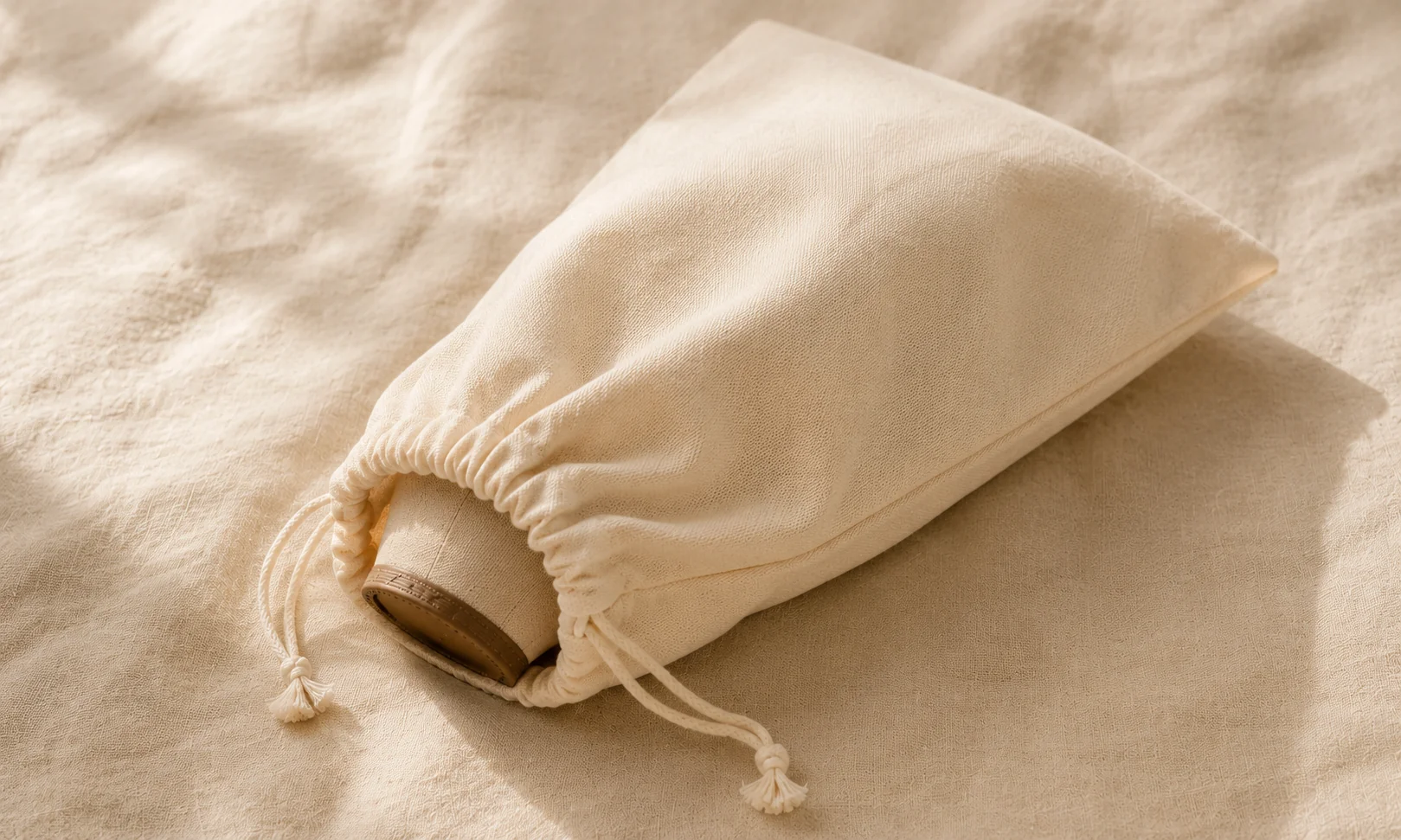 Breathable cotton storage bag for protecting European hair sheitel wigs from dust, light, and humidity