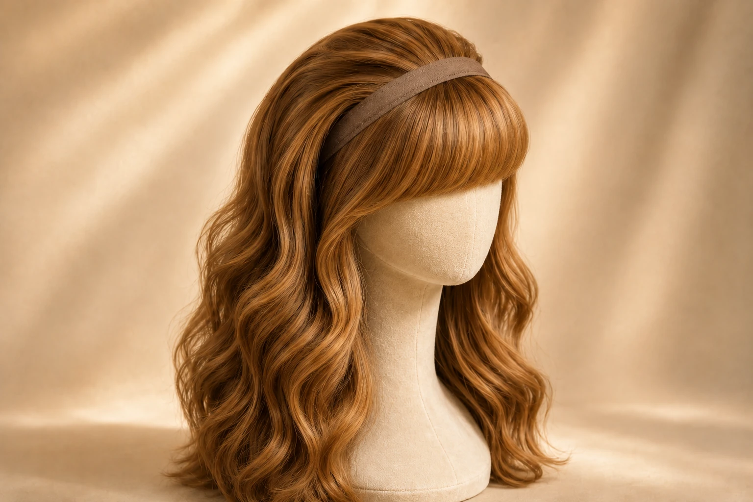 LEV Wigs band fall sheitel demonstrating secure comfortable fit with natural hair integration