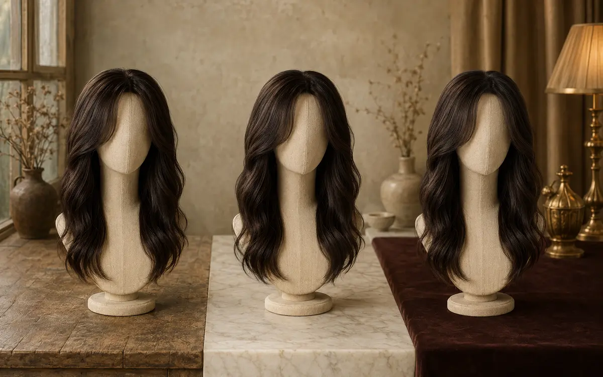 Infographic showing the procurement responsibilities of factory-direct and distributor sourcing for kosher wigs