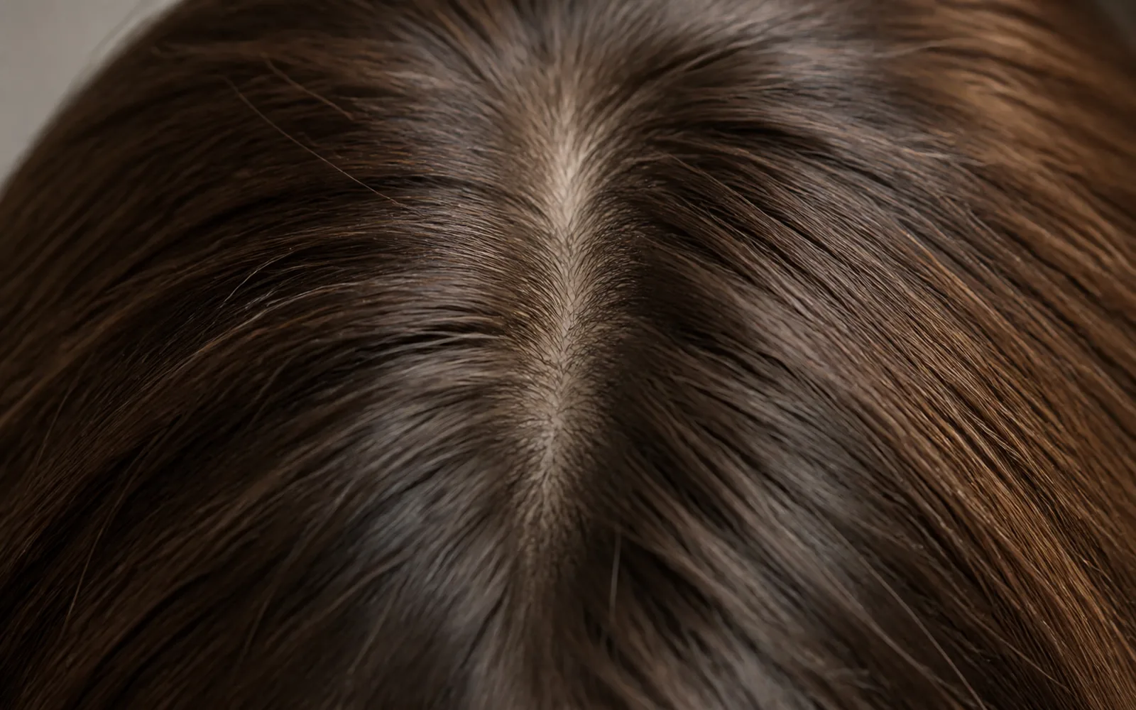 Natural center part on a brunette silk top Jewish wig